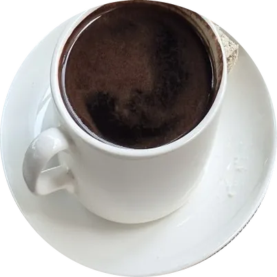 A Turkish coffee seen from above