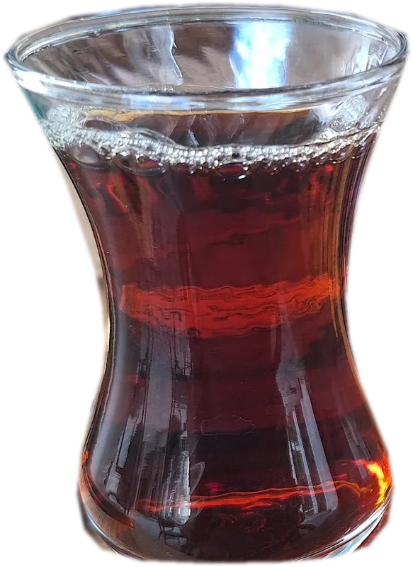 Turkish tea in a tulip glass